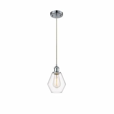 Cindyrella - 1 Light Cord Hung Mini Pendant In Industrial Style-10 Inches Tall and 6 Inches Wide