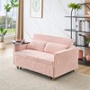 XINGHANZHENXUAN Beige Sofa with Movable Tabletops and Convertible Design, Comfortable Sofa Bed for Living Room or Bedroom - 3 of 4