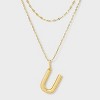 14K Gold Dipped Cubic Zirconia Duo Initial Multi-Strand Necklace - A New Day™ Gold - 2 of 4