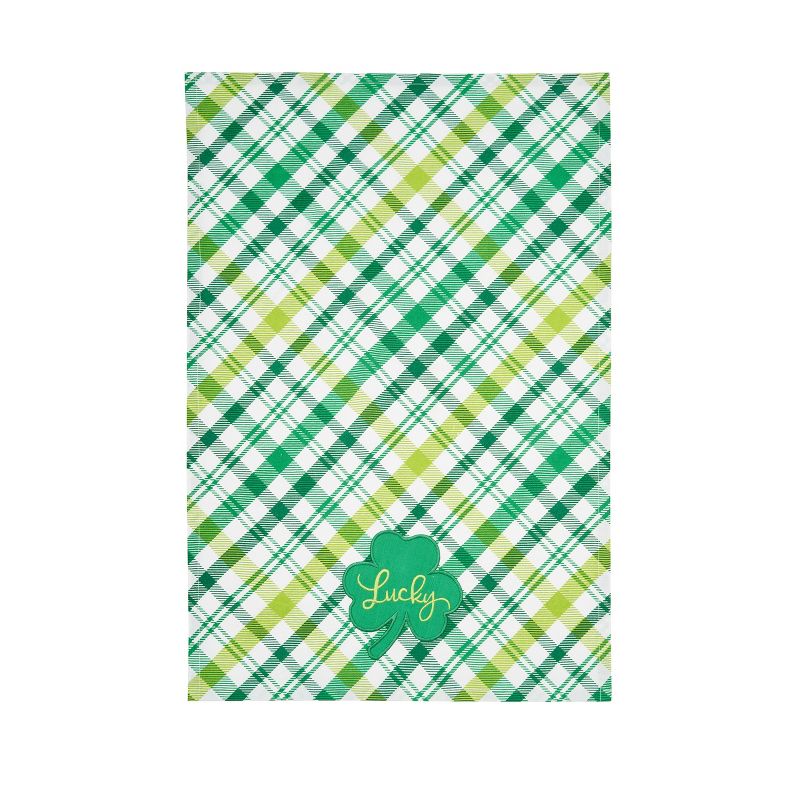 C&F Home Lucky Clover Plaid Cotton Kitchen Towel, 3 of 6