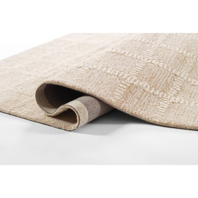 Beige Wool 2' x 3' Handmade Tufted Rectangular Rug