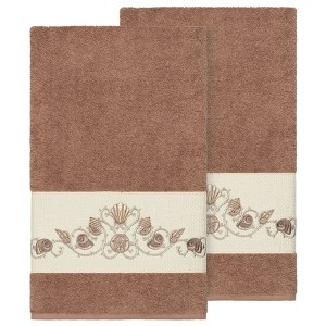 Linum Home Textiles 100% Turkish Cotton BELLA Embellished Towel Set - 1 of 2