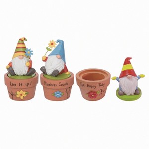 Transpac Resin Flower Pot Gnome Container Set of 3 Spring Home Decorations - 1 of 1