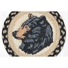 Earth Rugs Bear Profile Printed Round Jute Trivet – 10" Rustic Wildlife Accent with Heat-Resistant Braided Eco-Friendly Design - 2 of 3