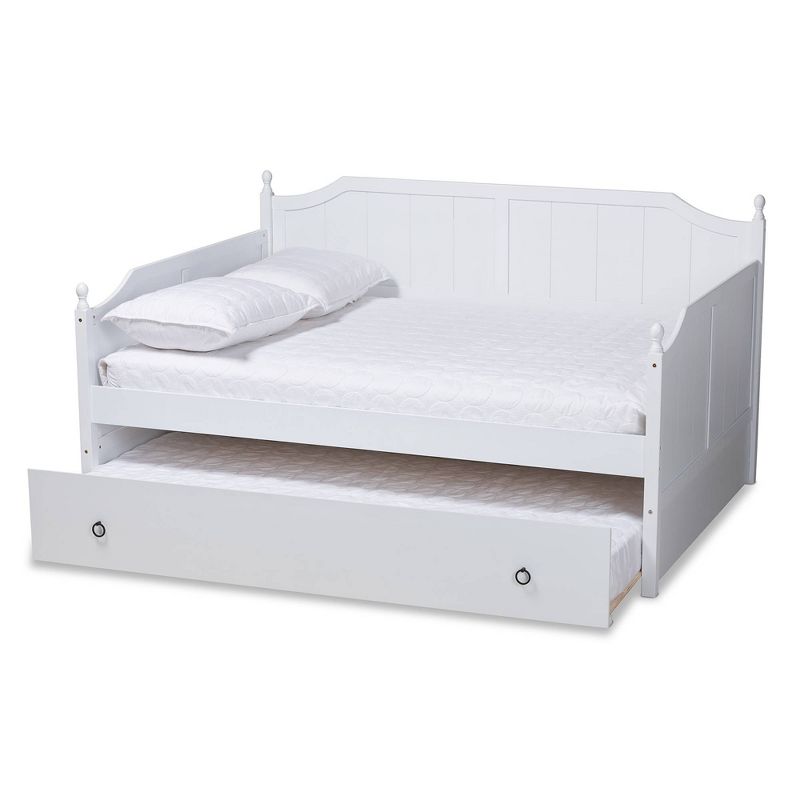 Full Millie Wood Daybed with Trundle White - Baxton Studio, 3 of 11
