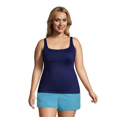 Lands' End Women's Plus Size Mastectomy Chlorine Resistant Square Neck ...