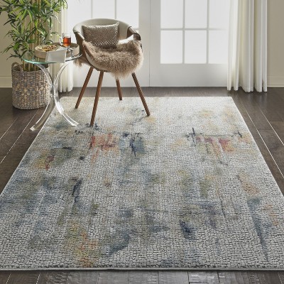 Handmade Multicolor Abstract Round Synthetic Area Rug