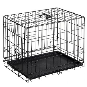 Zeus & Ruta Single-Door Metal Dog Cage with Secure Lock, Collapsible Design & Removable Cleaning Tray - 1 of 4