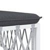vidaXL Patio Middle Sofa in White Woven Fabric – Durable Outdoor Seat with Cushions, Modular, Flexible Design and Powder-Coated Steel Frame. - 4 of 4