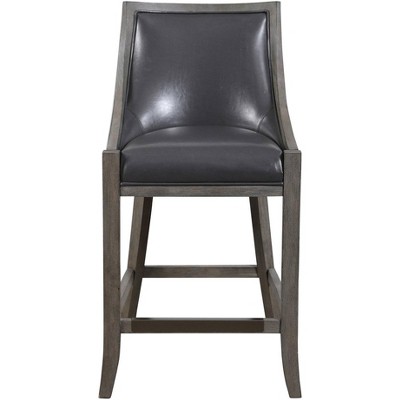 Uttermost Elowen Gray Leather Counter Height Bar Stool