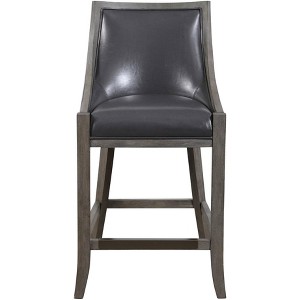 Uttermost Elowen Gray Leather Counter Height Bar Stool - 1 of 1