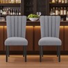 HomeRoots Set of Two 26" Gray and Black Wood and Fabric Counter Height Bar Chairs - 2 of 4