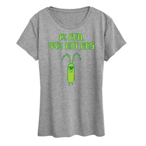 Women's - SpongeBob SquarePants - Plankton One Percent Evil Short Sleeve Graphic T-Shirt - 1 of 4