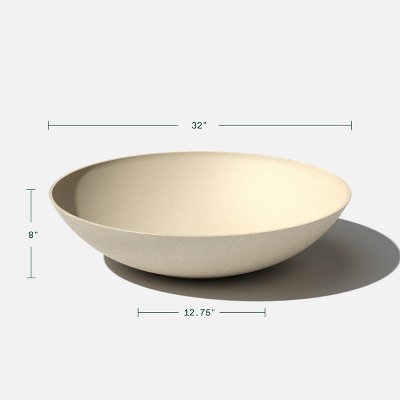 Sandstone 32" Plastic-Stone Round Outdoor Planter