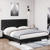 Whizmax King/Full Size Bed Frame with Tufted Faux Leather Headboard, Upholstered Platform Bed with Adjustable Headboard, No Box Spring Needed - 3 of 4