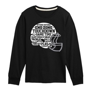 Boys' - Instant Message - Football Helmet Phrases Long Sleeve Graphic T-Shirt - 1 of 4