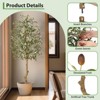 4FT-7FT Faux Olive Tree with Green Leaves and Big Fruits for Indoor and Outdoor - 3 of 4