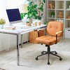 Costway PU Leather Office Chair Adjustable Swivel Leisure Desk Chair w/ Armrest - image 2 of 4