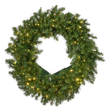 24" Pre-lit Battery Operated Infinity Lights Kingswood Fir Wreath- National Tree Company