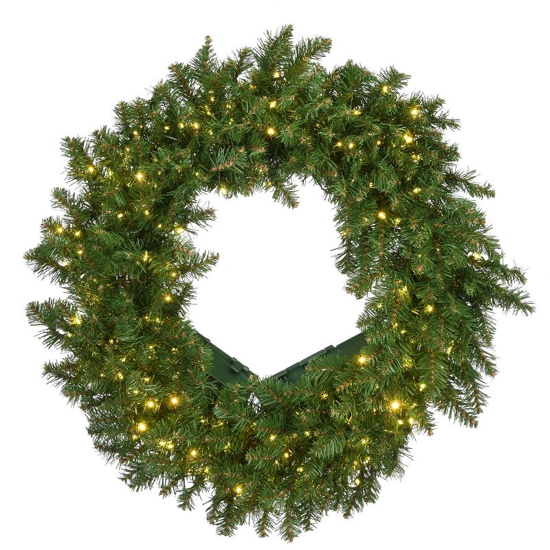 24" Pre-lit Battery Operated Infinity Lights Kingswood Fir Wreath- National Tree Company, 1 of 6