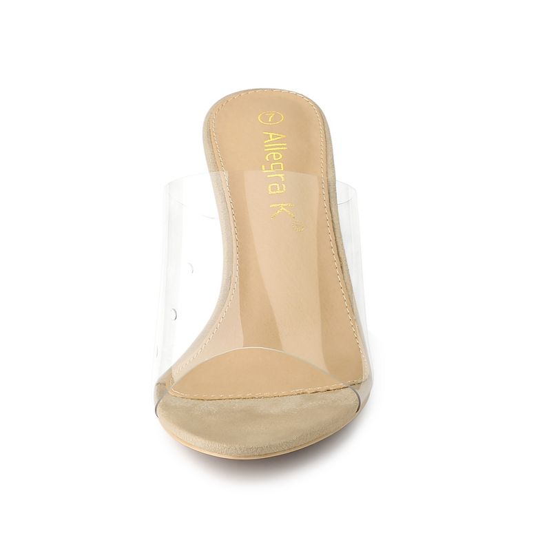 Allegra K Women's Clear Strap Stiletto Slide Heels Sandals, 2 of 7