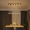Ludomide Modern Rectangle Crystal Chandeliers, Flush Mount Raindrop Ceiling Light Fixture, 10 Lights for Dining Room and Kitchen Island - 2 of 4