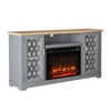 60" Floral Style TV Stand for TVs up to 65" with Electric Fireplace, Media Storage - Festivo - 2 of 4