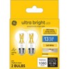 GE 2pk 100W Clear Ultra Bright A15 LED Ceiling Fan Light Bulbs Soft White - 4 of 4