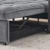 47" Velvet Loveseat Bed with Pull-Out Bed & USB Charging - 3 of 4