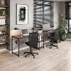 HDZNVF L-Shape Industrial Desk with Storage Shelves, Walnut - 2 of 4