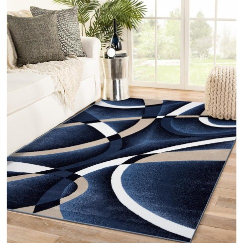 Luxe Weavers Modern Shag Geometric Area Rug, Brown 5x7