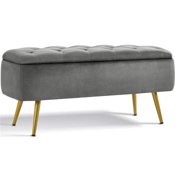 Yaheetech Modern Ottoman Footstool Bench with Storage Bench