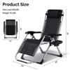 Karl Home Patio Folding Zero Gravity Chair With Blue Cushion - 2 of 4