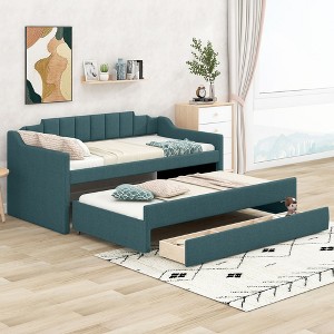 NicBex Twin Size Daybed with Trundle Upholstered Daybed with Storage Extendable Day bed with 3 Spacious Drawers for Living Room - 1 of 4