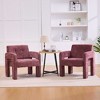 KWPZQEB Mid-Century Accent Chairs, Modern Chenille Fabric Armchair, Comfy Upholstered Chairs for Living Room, Bedroom, Office - 3 of 4