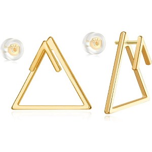 Women Earrings Gold Stud 14K Small Simple Hypoallergenic Everyday Jewelry - 1 of 4