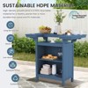 Hyleory Outdoor HDPE Bar Table with Storage Shelves and Glass Holder – Weather-Resistant Patio Entertainment Station - 4 of 4