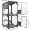 Cedar Wood Galvanized Iron Mesh Small Cat Cage/Cat House for Outdoor Courtyard Cats, Featuring an Upgraded Resting Box and Cat Ear Door Design - 2 of 4
