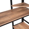 PAGED Full Size Loft Bed with Desk Modern Simple Metal Bed Frame with Storage Shelves, Guardrails and Ladder for Bedroom - 4 of 4