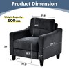TUYOHW Velvet Sofa,Modern Couch with U-Shaped Spring Support - Chenille Fabric for Living Room,Office - 3 of 4