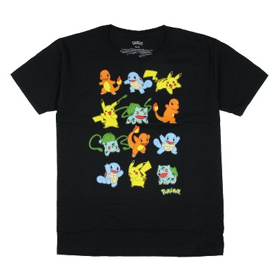 Pokemon Boys' Twelve Character Grid Gaming Short Sleeve T-Shirt