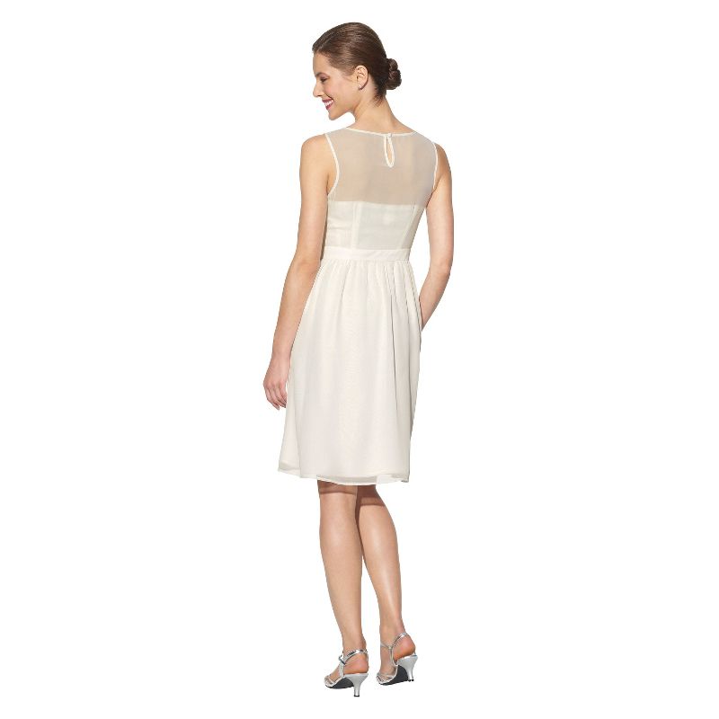 Women's Chiffon Illusion Sleeveless Dress - Cement - 12 - TEVOLIO&#153, 4 of 5