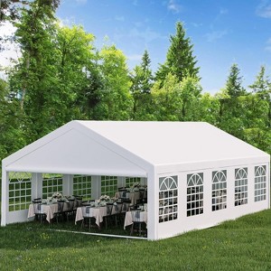 Premium Heavy Duty Party Tent, Large White Wedding Canopy with Removable Sidewalls, Includes 2 Storage Bags for Outdoor Events - 1 of 4