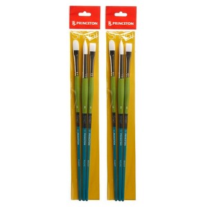 Princeton Snap! Brush Set No. 5, Synthetic Bristles, Long Handle Acrylic & Oil Paintbrush, Multicolor, 3 Per Set, 2 Sets - 1 of 2