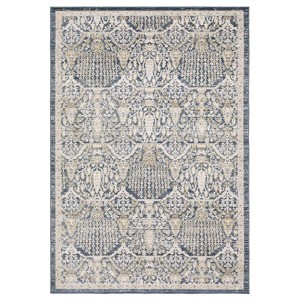 Captiv8e Designs Clara Textural Distressed Traditional Navy/Gold Rug - 1 of 4