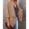 Womens Casual Jackets Fall Outfits for Lady Roll Up Open Front Blazer Longline Blazer Work Office Business Blazers - 3 of 4
