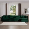 Modern Corduroy 4-Seater Sofa with 1 Matching Footstool, 2 Arm Pillows and 4 Throw Pillows for Living Room, Office - 2 of 4