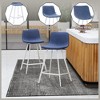 LeisureMod Elland Leather Bar Stool – Modern Counter Height Stool with White Stainless Steel Legs for Kitchen Island or Home Bar Set of 2 - 4 of 4