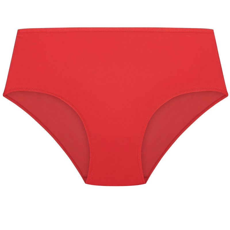 Women's Plus Size Fashion Microfiber Hi Cut Brief - rose red | AVENUE, 3 of 4