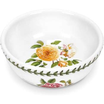 Portmeirion Botanic Roses 5-Inch Bowl, Porcelain Bowl for Dessert, Ice Cream, and Oatmeal - Teasing Georgia Motif